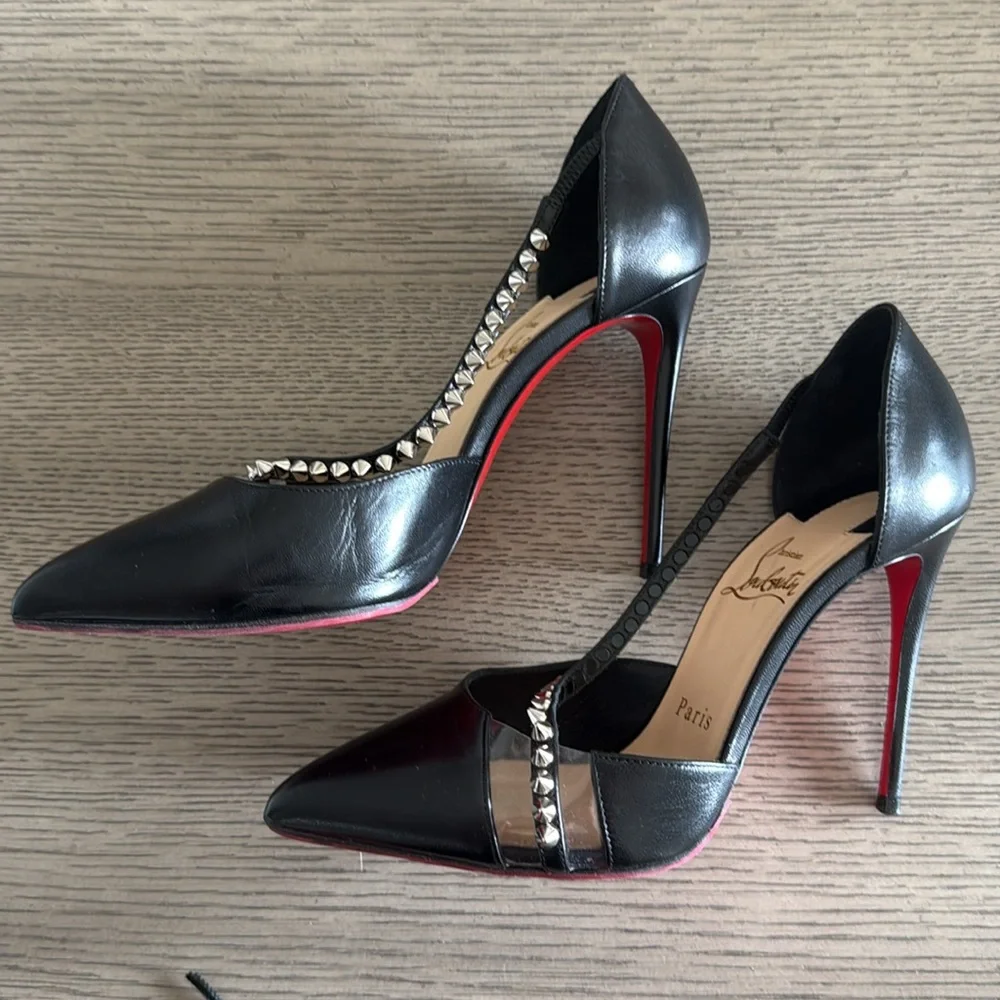 Christian Louboutin Spike Cross 100 Black Pump - Picture 6 of 13